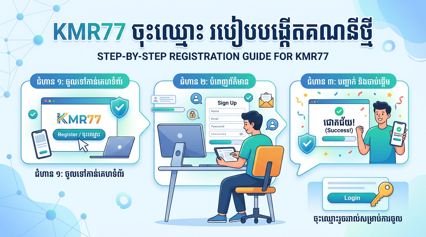 KMR77 Login - របៀបបង្កើតគណនីថ្មី